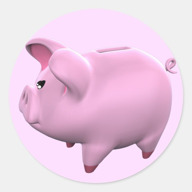 Rond Sticker à jeton Piggy Bank (Devant)