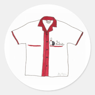 Rond Sticker à la chemise de Bowling