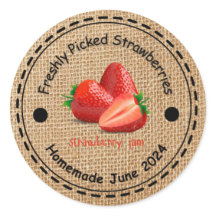 Sticker à la confiture de fraise Burlap
