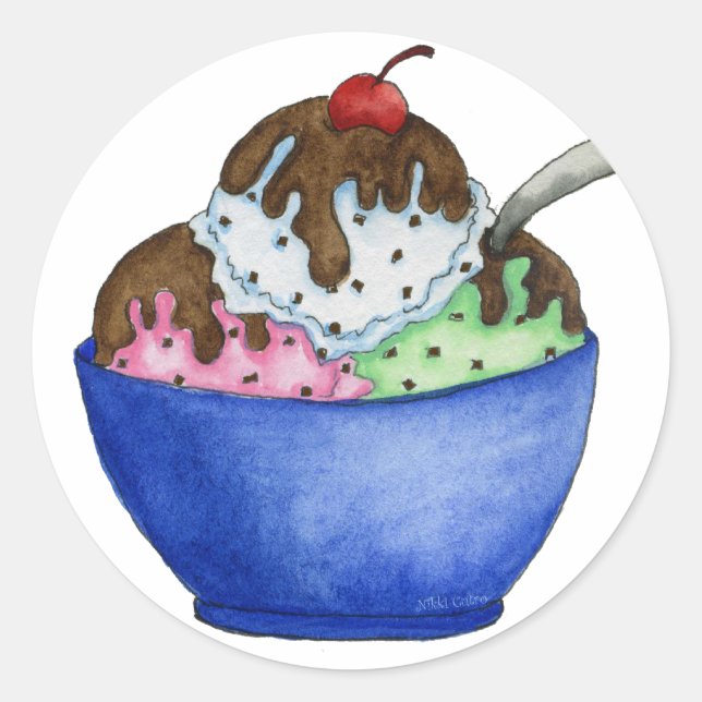 Rond Sticker à la crème glacée (Devant)