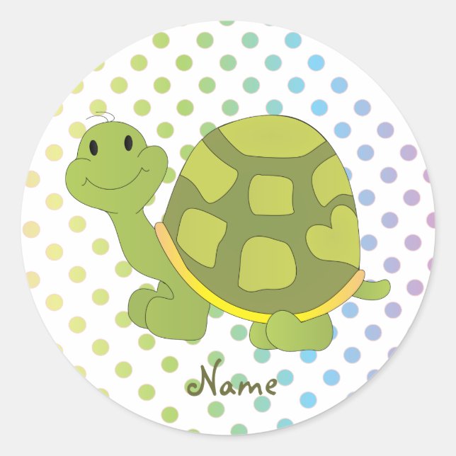 Rond Sticker à la tortue pop ! (Devant)
