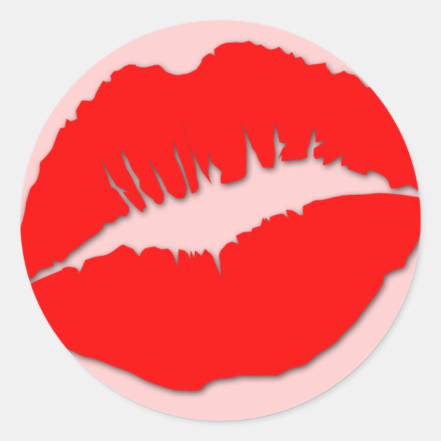 Rond Sticker à lèvres rouge Kissy (Devant)