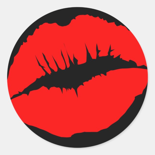 Rond Sticker à lèvres rouge Kissy (Devant)