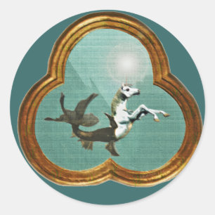 Rond Sticker à licorne marine