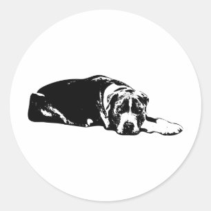 Rond Sticker à lunettes monochromes à mélange Pitbull à