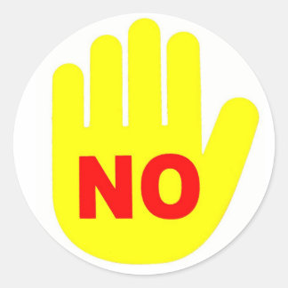Rond Sticker à main "NON"