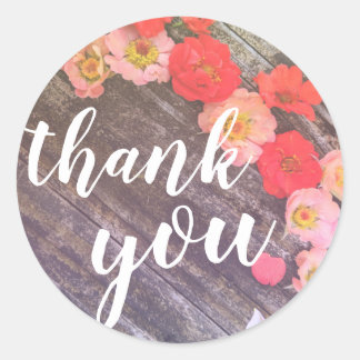 Rond Sticker à Merci de pêche et de pavot