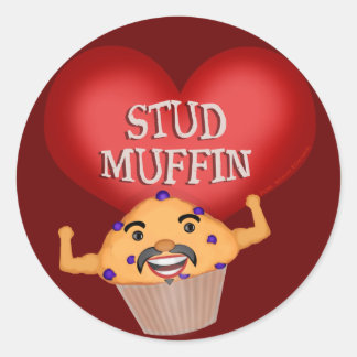 Rond Sticker à muffin de la Saint Valentin drôle