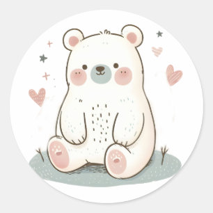 Rond Sticker à oreille mignonne - Design animal adorabl