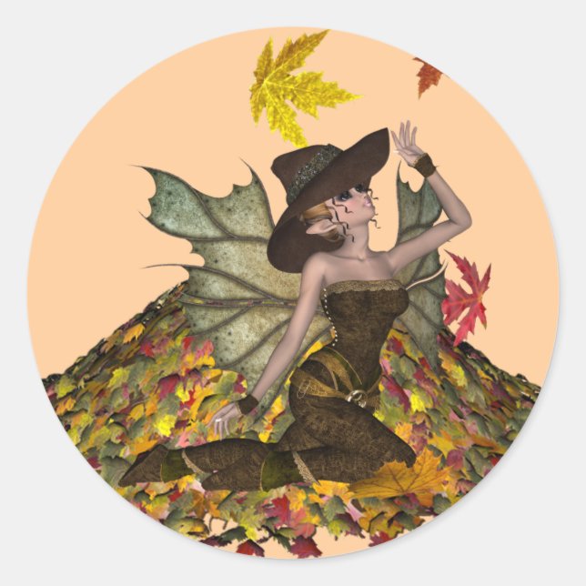 Rond Sticker à papier d'automne KRW (Devant)