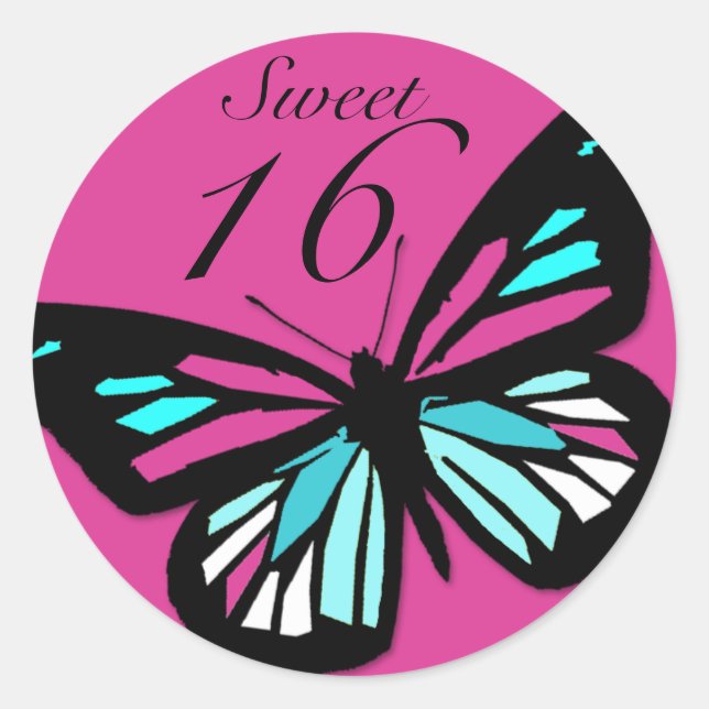 Rond Sticker à papillon doux 16 correspondant (Devant)