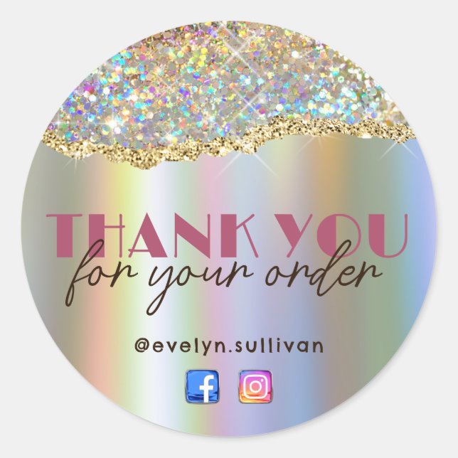 Rond Sticker à Parties scintillant à huile Gold Faux Ir (Devant)