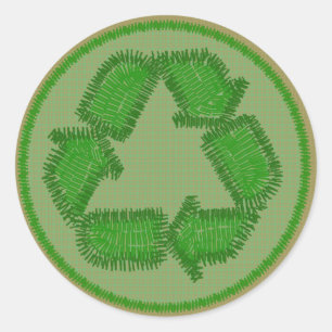 Rond Sticker à patchs de recyclage pointillés
