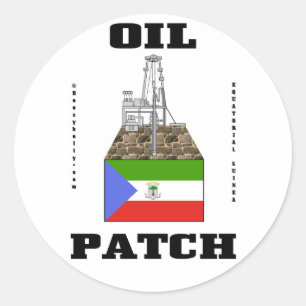 Rond Sticker à patchs pétrole de Guinée équatoriale, ca