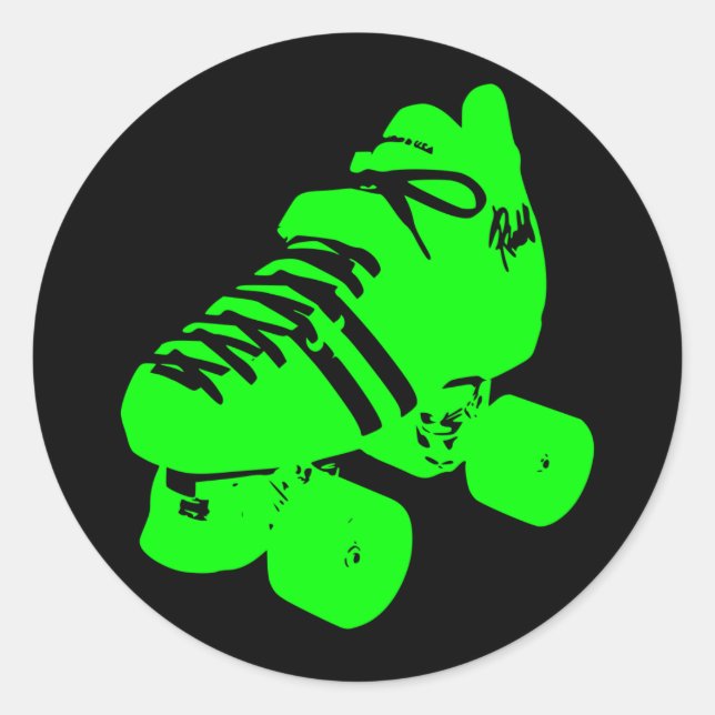 Rond Sticker à patinage Derby à rouleaux vert atomique (Devant)