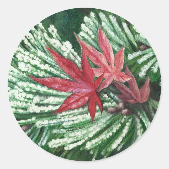 Rond Sticker à pin neigeux (Devant)