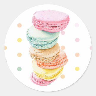 Rond Sticker à points Macarons