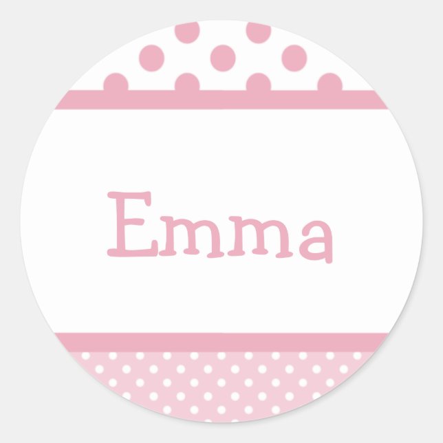 Rond Sticker à points roses (Devant)