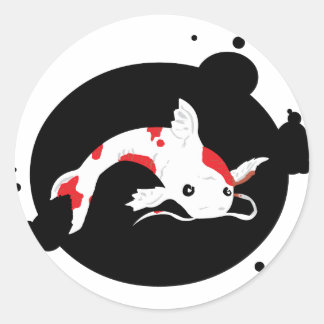 Rond Sticker à poisson mort blanc