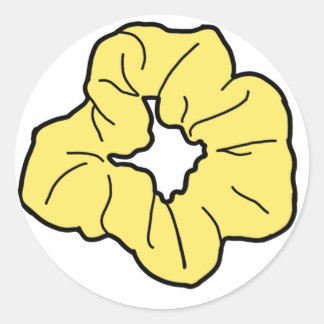 Rond Sticker à rayures jaunes