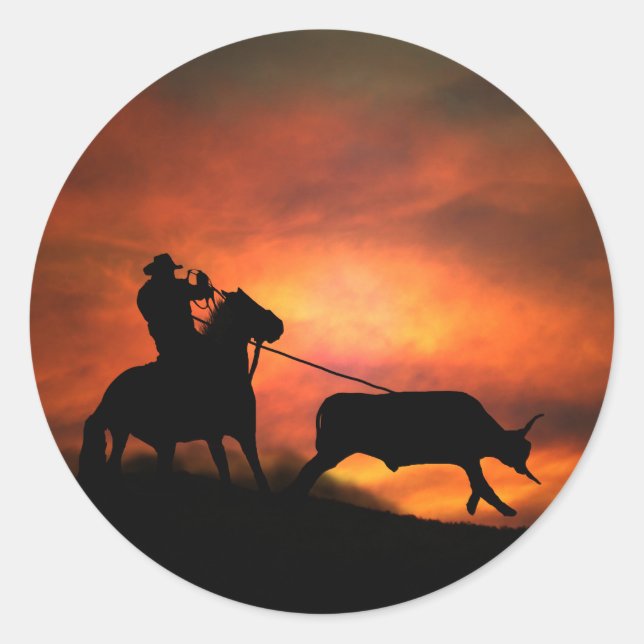 Rond Sticker à roulettes Cowboy (Devant)