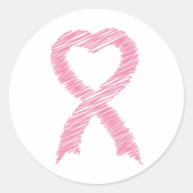 Rond Sticker à ruban du coeur (Devant)