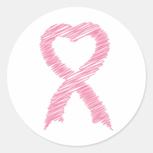 Rond Sticker à ruban du coeur