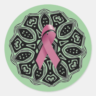 Rond Sticker à ruban rose/rose