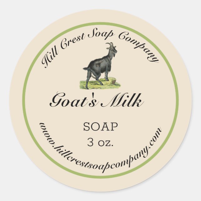 Rond Sticker à savon de lait de chèvre modifiable (Devant)