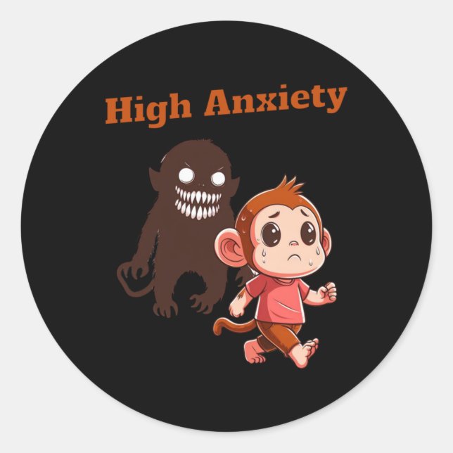 Rond Sticker à singe à haute anxiété (Devant)