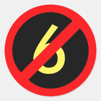 Rond Sticker à six cercles rouges Jaune pour tous