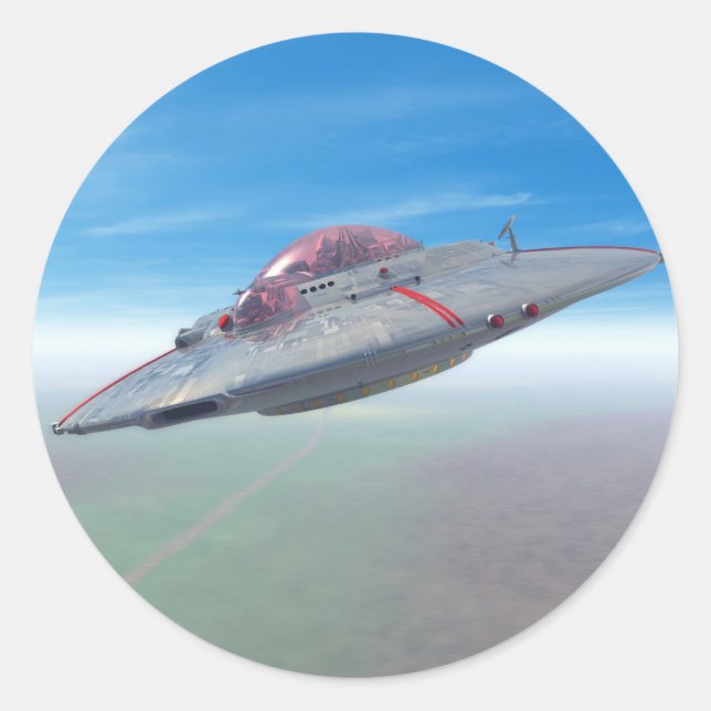 Rond Sticker à soucoupe volante (Devant)