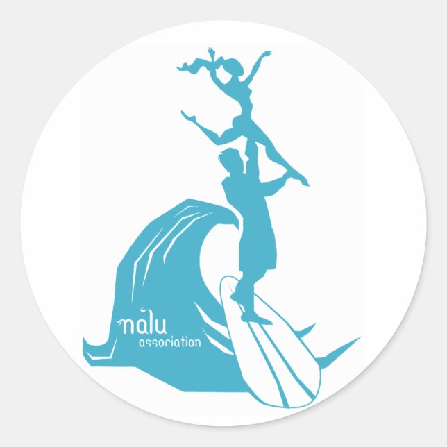 Rond Sticker à surf en tandem (Devant)