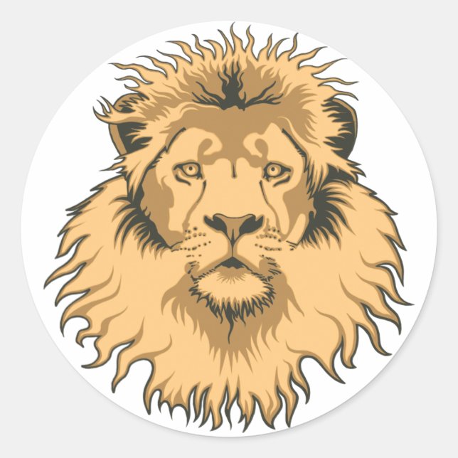 Rond Sticker à tête de lion (Devant)