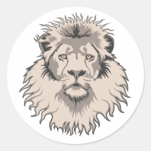 Rond Sticker à tête de lion
