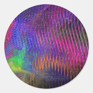 Rond Sticker à texture fractale arc-en-ciel