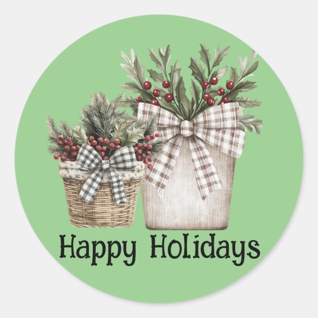 Rond Sticker à thème de Noël (Devant)