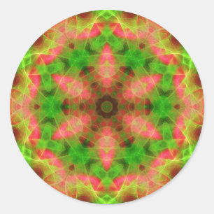 Rond Sticker à tisser psychédélique géométrique Fluro