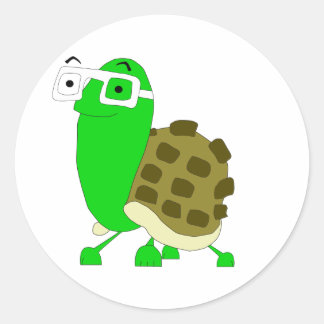 Rond Sticker à tortue geek