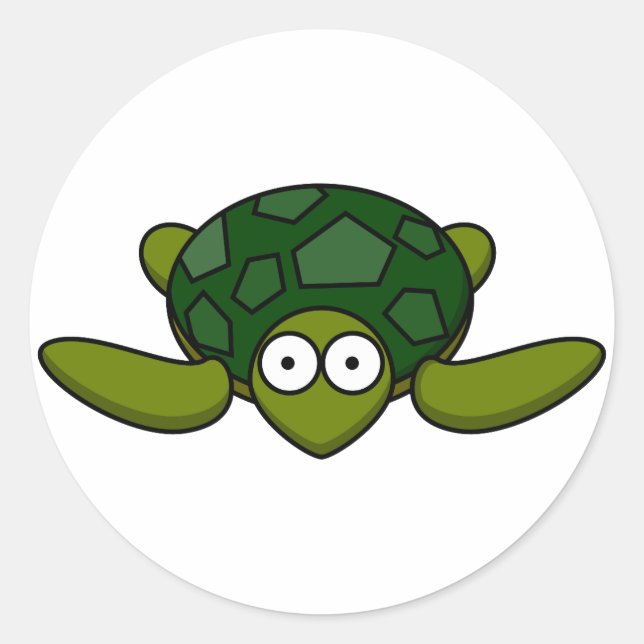 Rond Sticker à tortue verte (Devant)