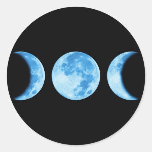 Rond Sticker à trois phases de lune