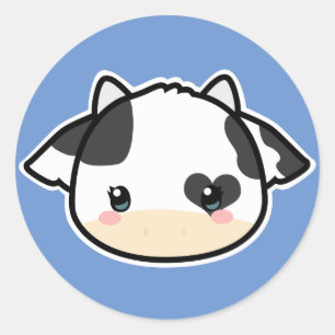 Rond Sticker à vaches mignonnes