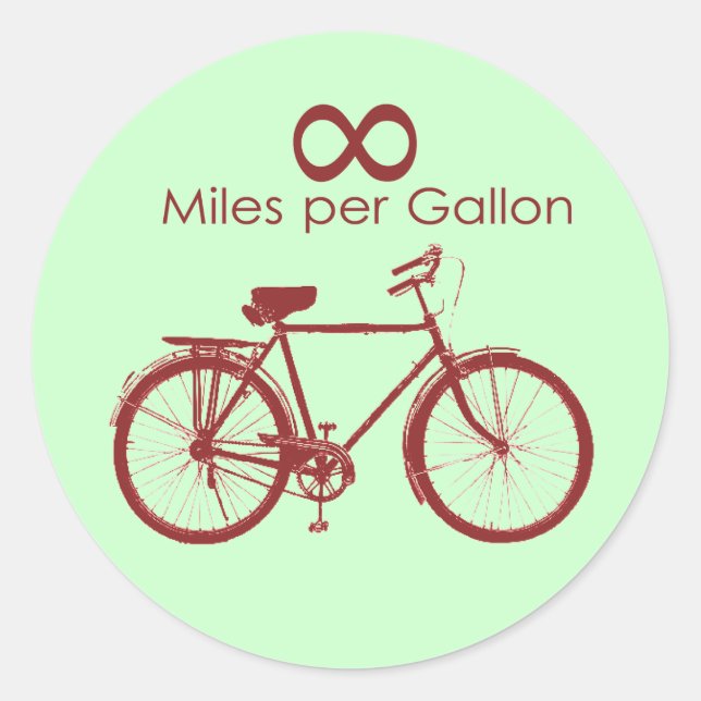 Rond Sticker À Vélo D'Infinité Miles Par Gallon (Devant)