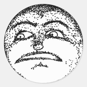 Rond Sticker à visage lune