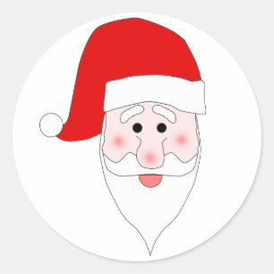 Rond Sticker à visage père Noël