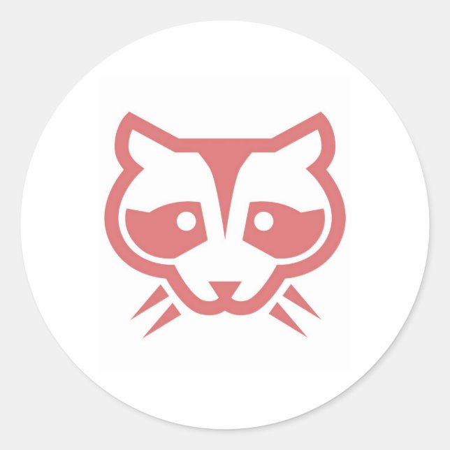 Rond Sticker à visage raccoon (Devant)