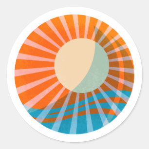 Rond Sticker à voile éclairé orange rose