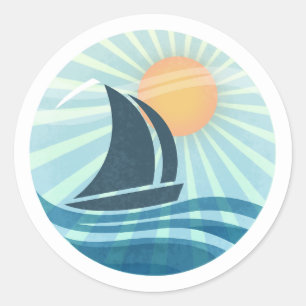 Rond Sticker à voile éclairé Turquoise