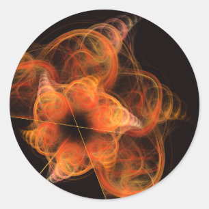Rond Sticker Abstrait Art Round