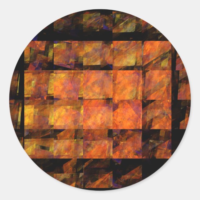 Rond Sticker Abstrait Art Round Mur (Devant)